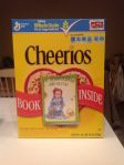 Cheerios box with Can I Just Take a Nap in it. 
